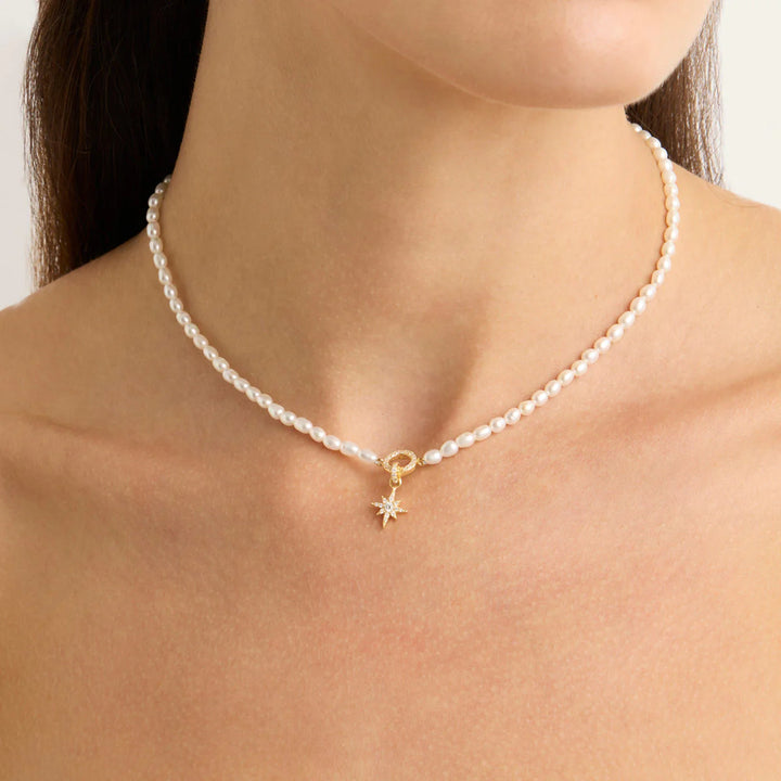 By Charlotte Dancing In Starlight Pearl Choker - 18k Gold Vermeil