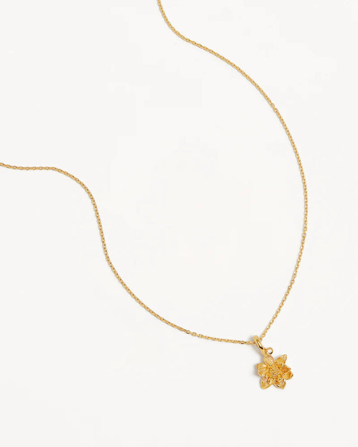 By Charlotte 18k Gold Vermeil Birth Flower Necklace - Water Lily July