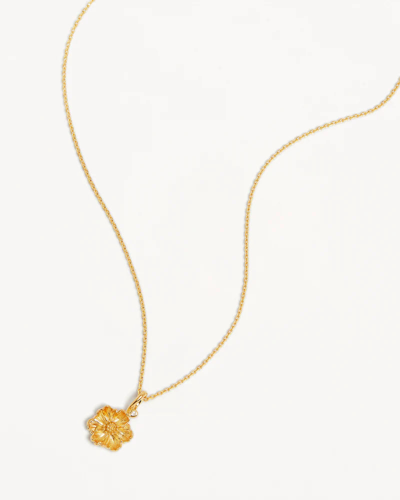 By Charlotte 18k Gold Vermeil Birth Flower Necklace - Poppy August