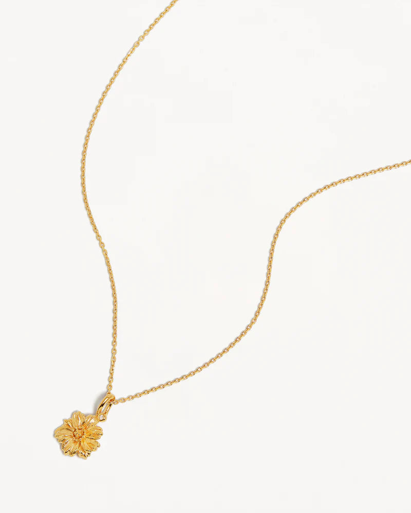 By Charlotte 18k Gold Vermeil Birth Flower Necklace - Cosmos October