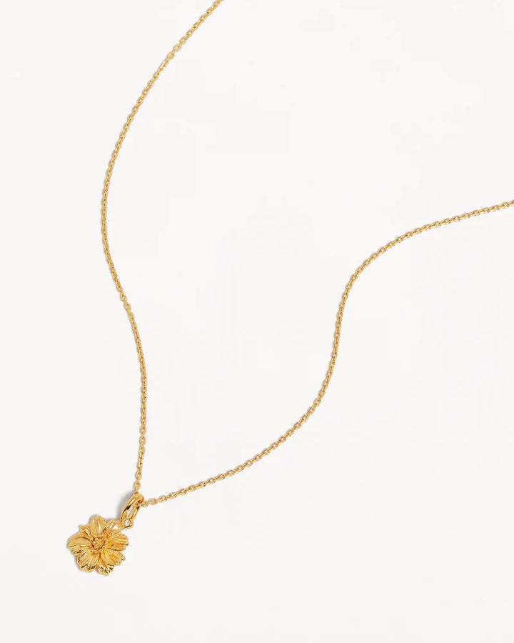 By Charlotte 18k Gold Vermeil Birth Flower Necklace - Cosmos October