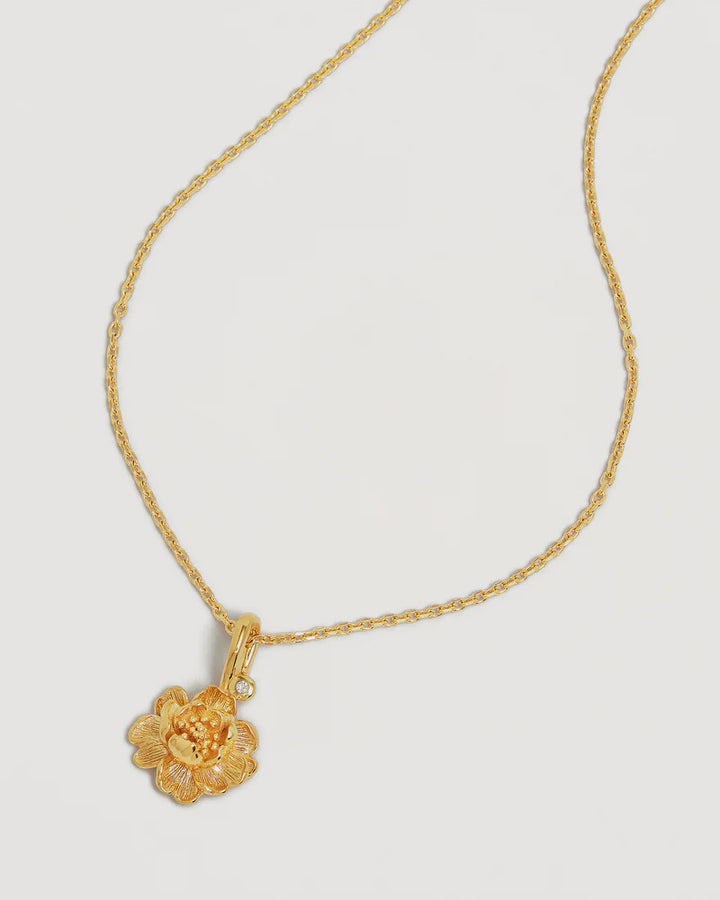 By Charlotte 18k Gold Vermeil Birth Flower Necklace - Peony November
