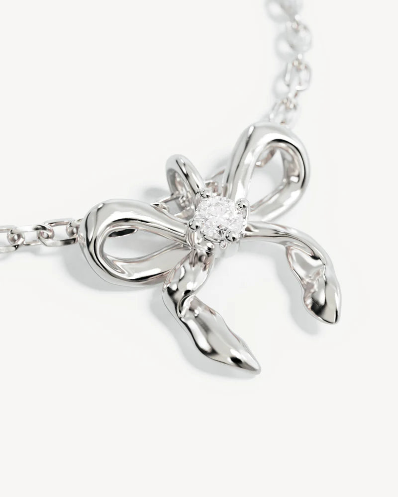 By Charlotte Forever More Bow Necklace - Sterling Silver