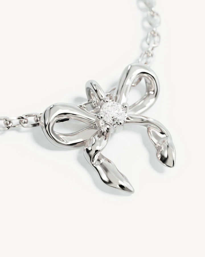 By Charlotte Forever More Bow Necklace - Sterling Silver