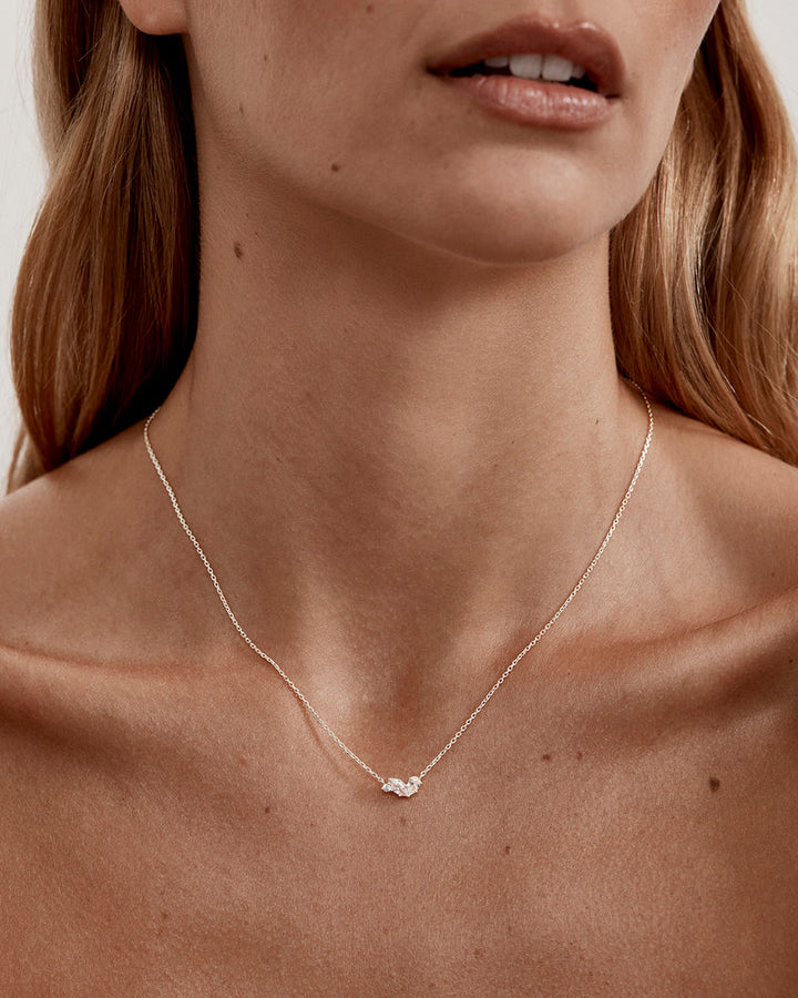 By Charlotte Crystal Wings Necklace - Sterling Silver