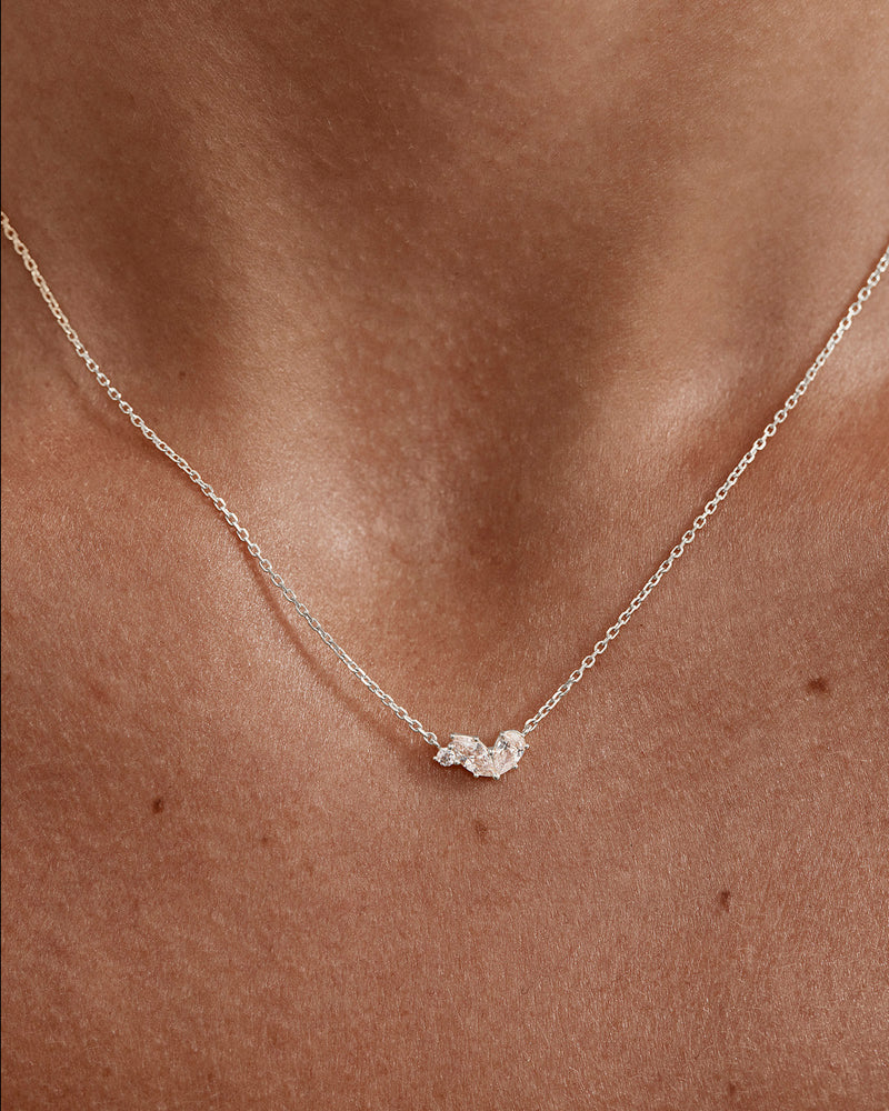 By Charlotte Crystal Wings Necklace - Sterling Silver