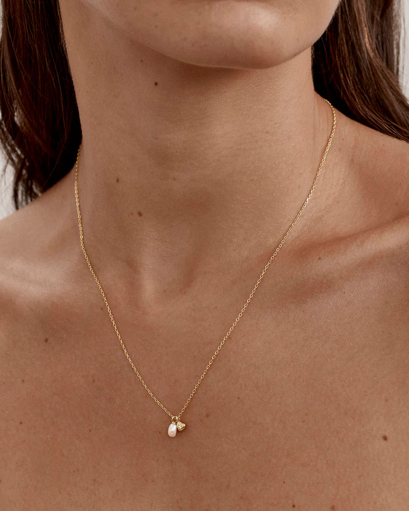 By Charlotte Under The Moonlight Pearl Necklace - 18k Gold Vermeil