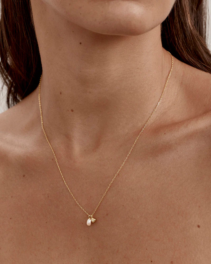 By Charlotte Under The Moonlight Pearl Necklace - 18k Gold Vermeil