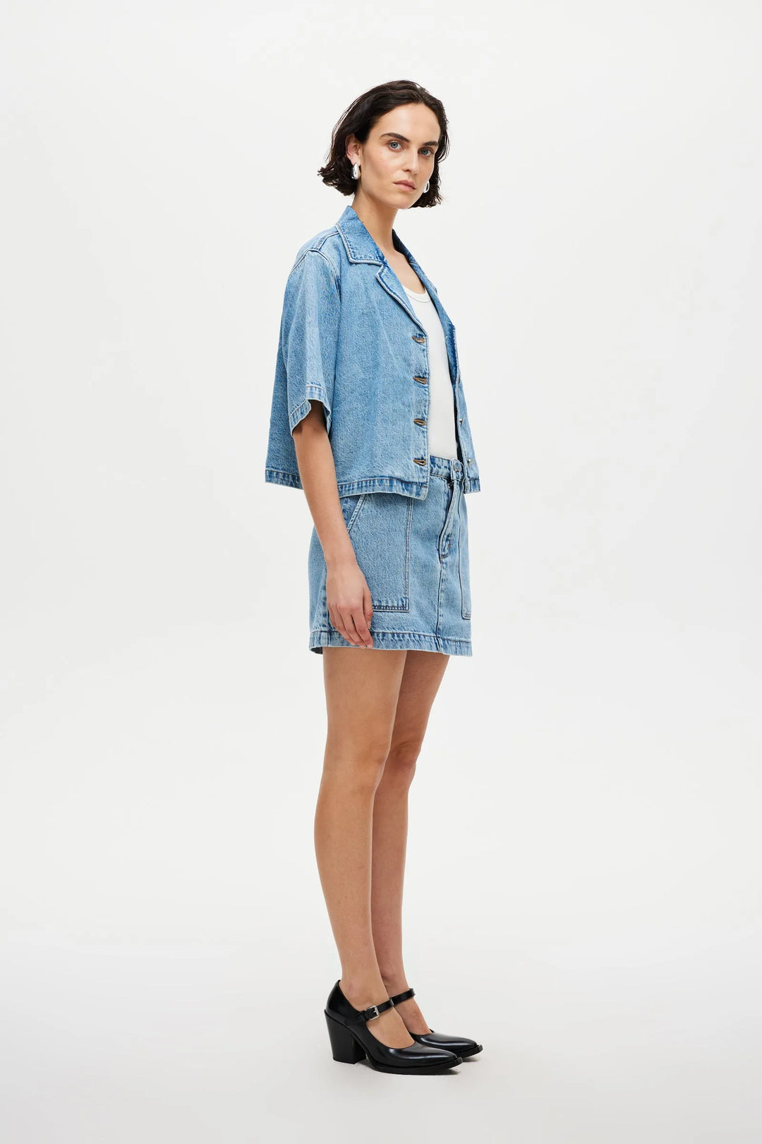 Neuw Denim Mercer Denim Mini Skirt - Radio - Light Vintage Indigo
