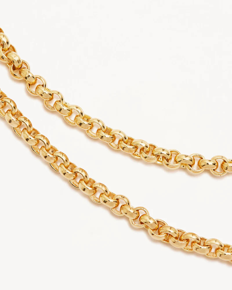 By Charlotte 18" 3mm Belcher Chain Necklace- 18k Gold Vermeil