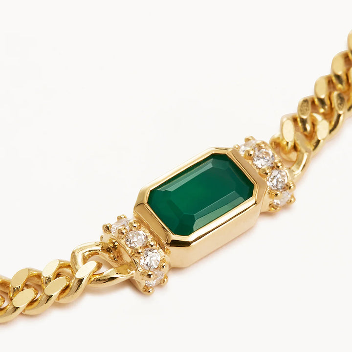 By Charlotte Strength Within Green Onyx Curb Choker - 18k Gold Vermeil
