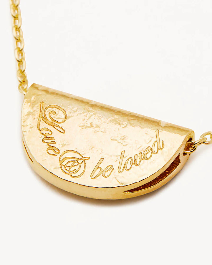 By Charlotte 18k Gold Vermeil Lotus Birthstone Necklace - January/Garnet