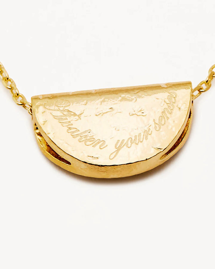 By Charlotte 18k Gold Vermeil Lotus Birthstone Necklace - February/Amethyst