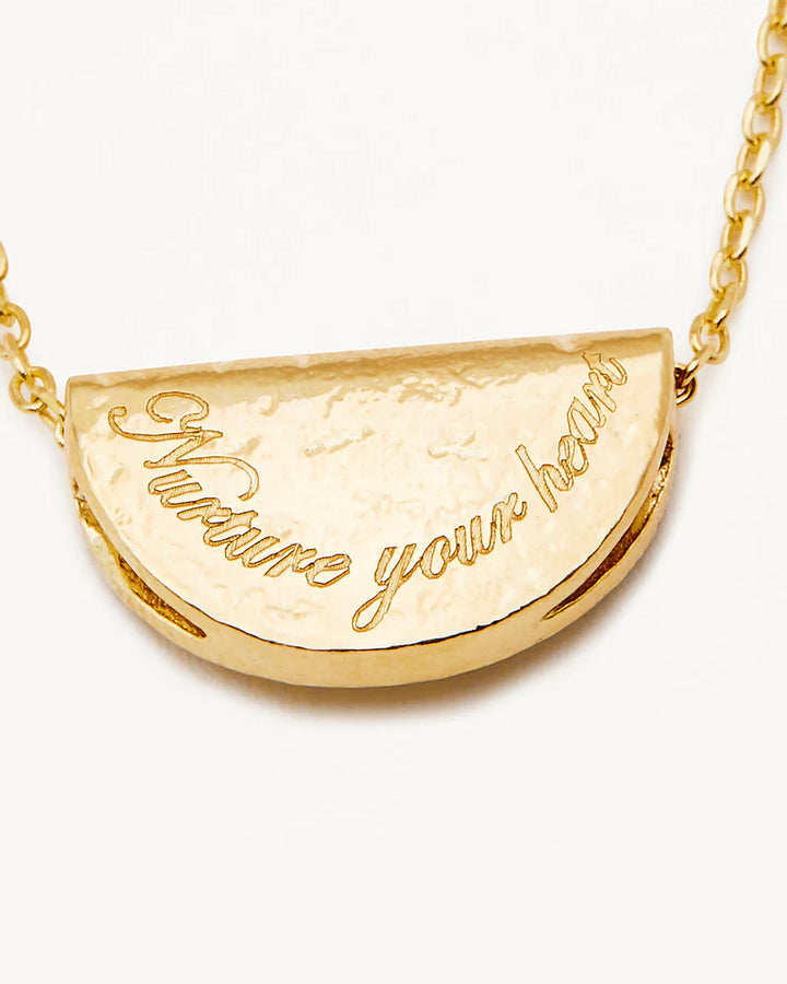 By Charlotte 18k Gold Vermeil Lotus Birthstone Necklace - May/Emerald