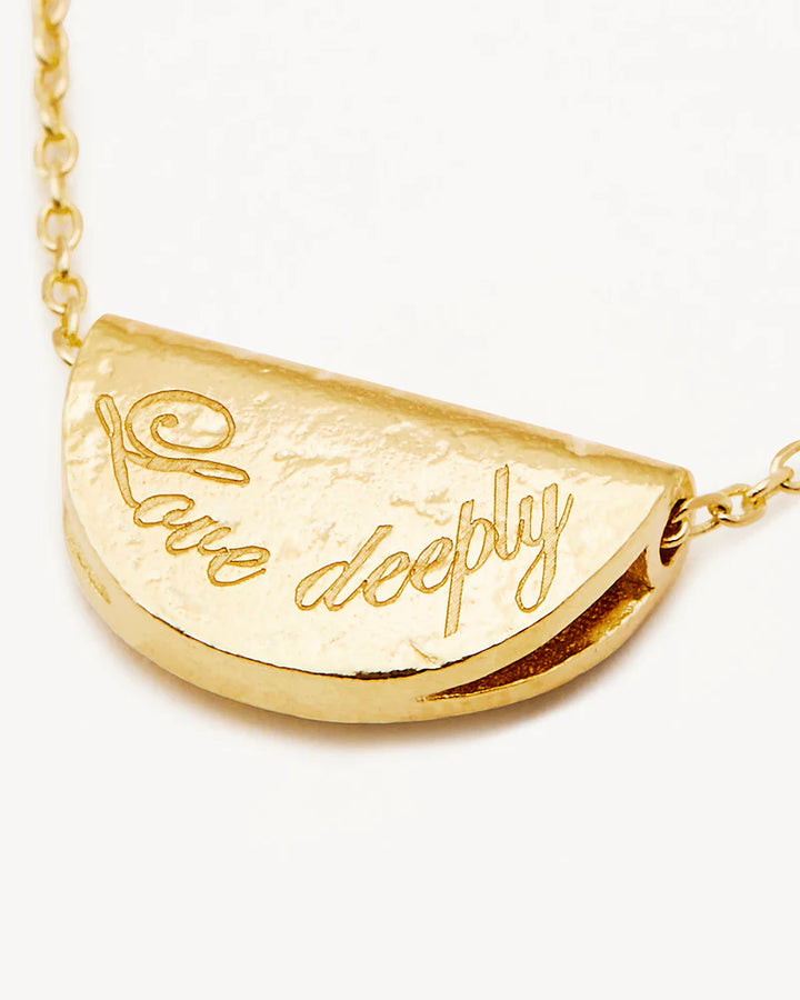 By Charlotte 18k Gold Vermeil Lotus Birthstone Necklace - June/Moonstone