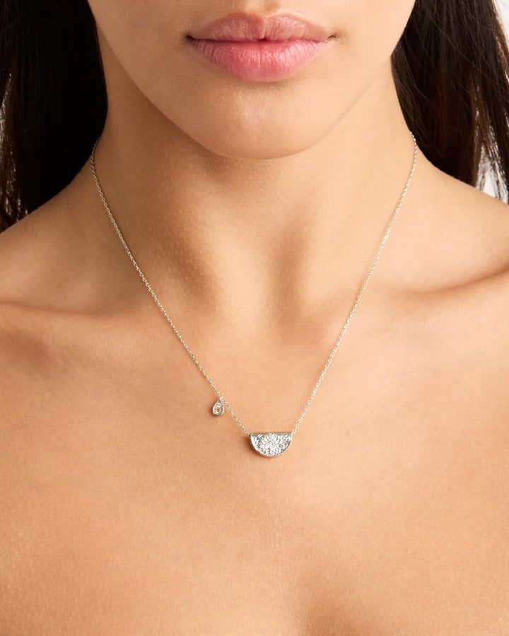 By Charlotte Lotus Birthstone Necklace - June/Moonstone