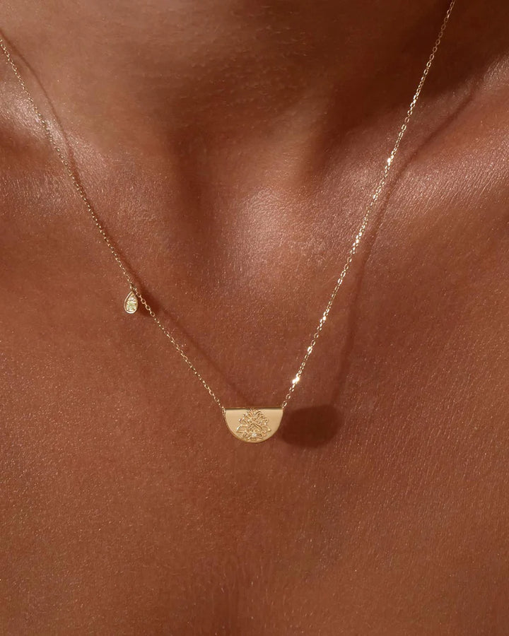 By Charlotte 14k Solid Gold Birthstone Diamond Necklace - August - Peridot