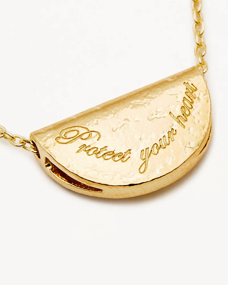 By Charlotte 18k Gold Vermeil Lotus Birthstone Necklace - August/Peridot