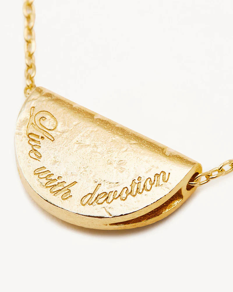 By Charlotte 18k Gold Vermeil Lotus Birthstone Necklace - September/Sapphire