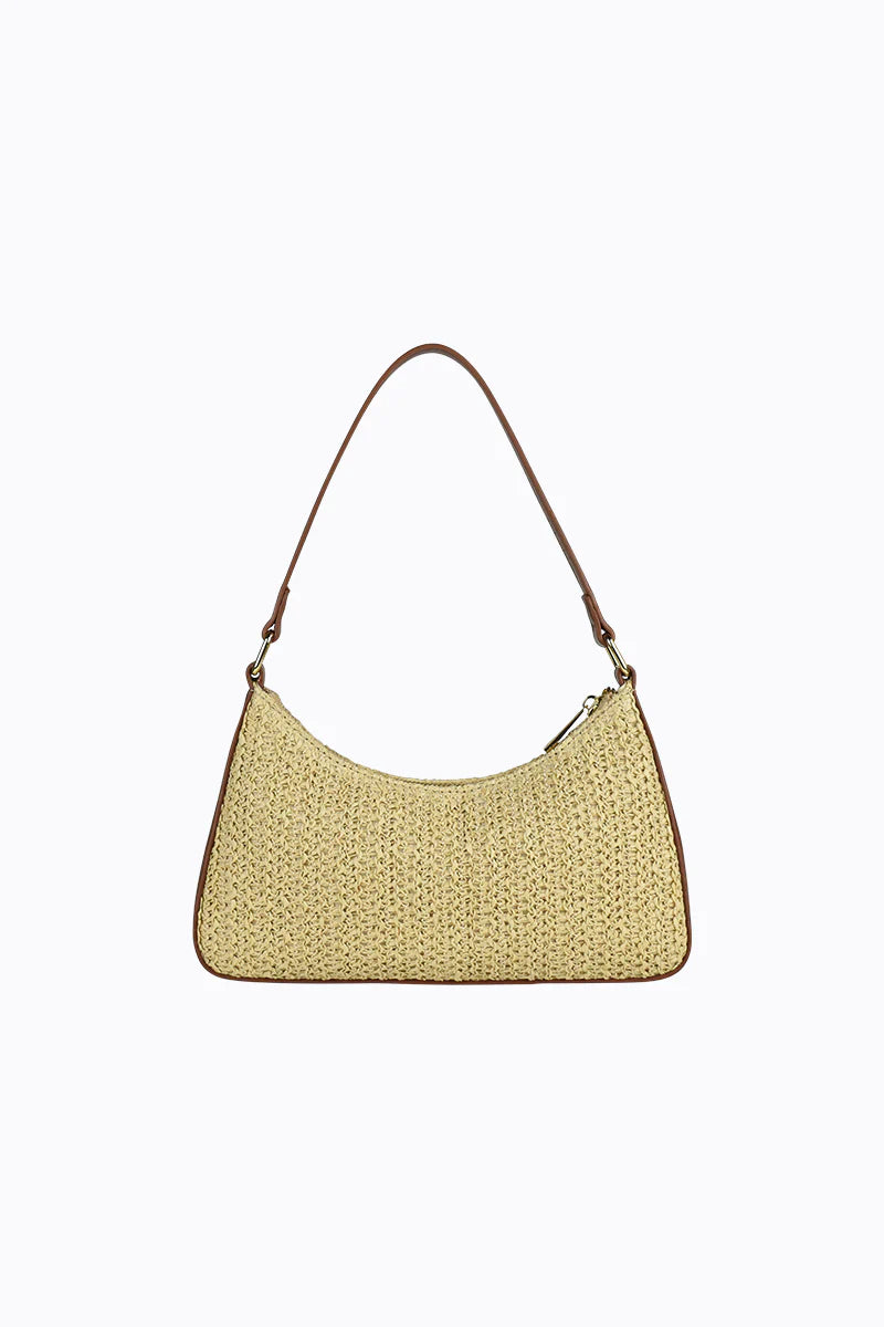 Peta + Jain Josee Shoulder Bag- Natural Faux Raffia/Gold