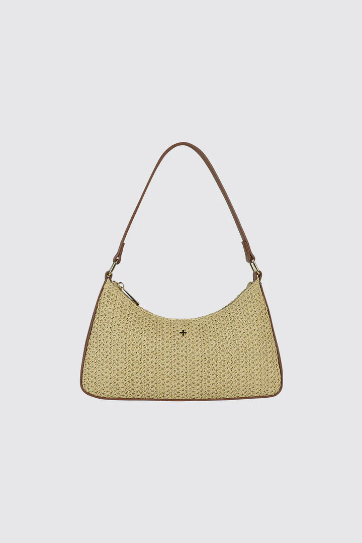 Peta + Jain Josee Shoulder Bag- Natural Faux Raffia/Gold