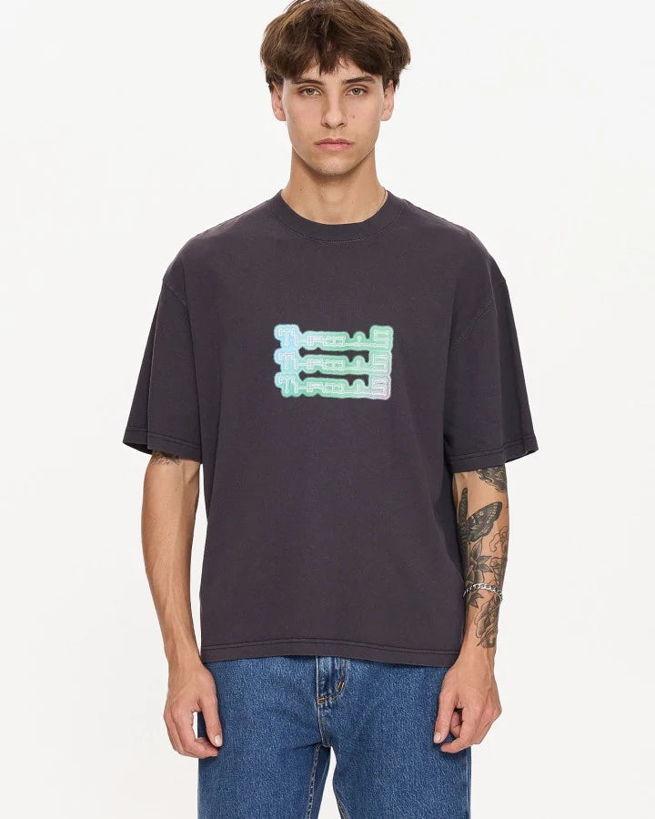 Thrills Orbital Box Fit Oversize Cropped Tee-Dark Charcoal