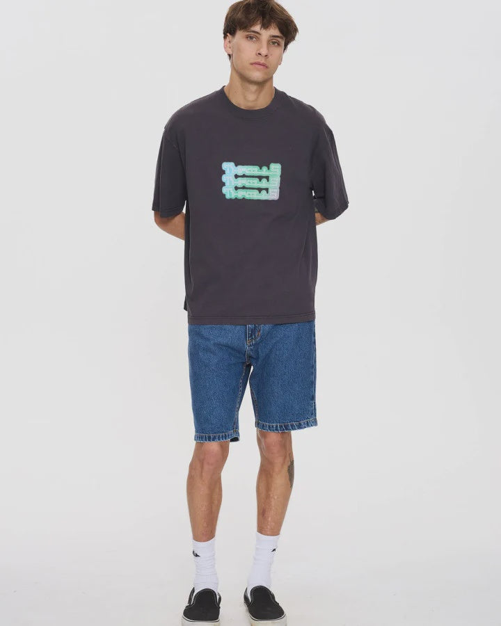 Thrills Orbital Box Fit Oversize Cropped Tee-Dark Charcoal