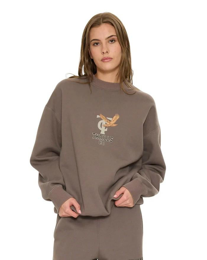 Thrills Take It Easy Slouch Crew - Clay Smoke