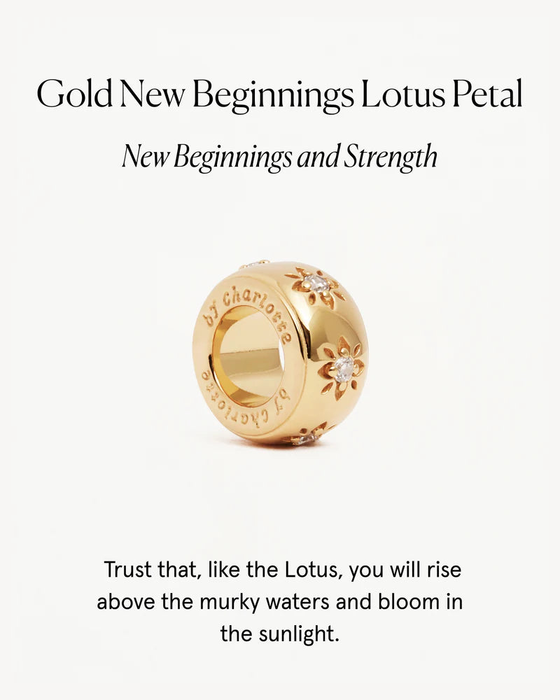 By Charlotte New Beginnings Lotus Petal Charm - 18k Gold Vermeil