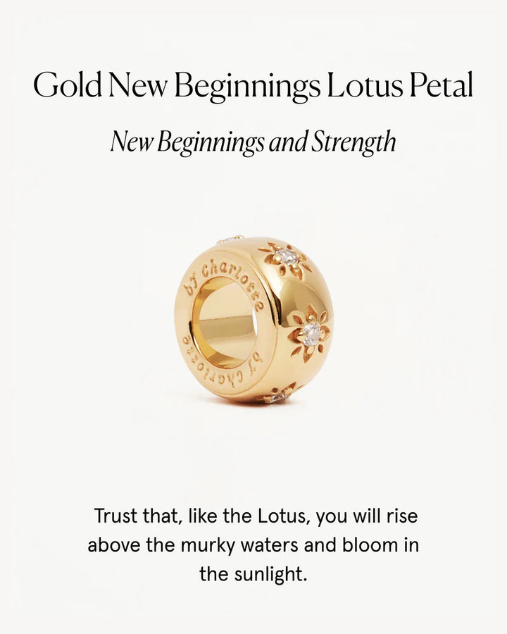 By Charlotte New Beginnings Lotus Petal Charm - 18k Gold Vermeil