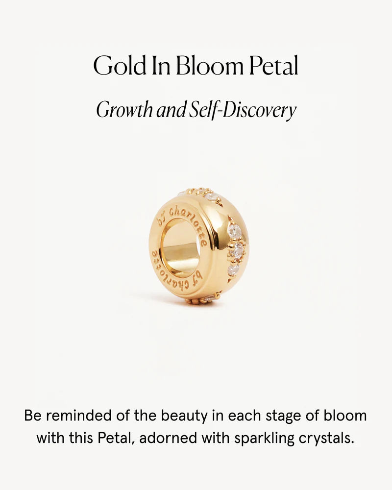 By Charlotte In Bloom Petal Charm - 18k Gold Vermeil