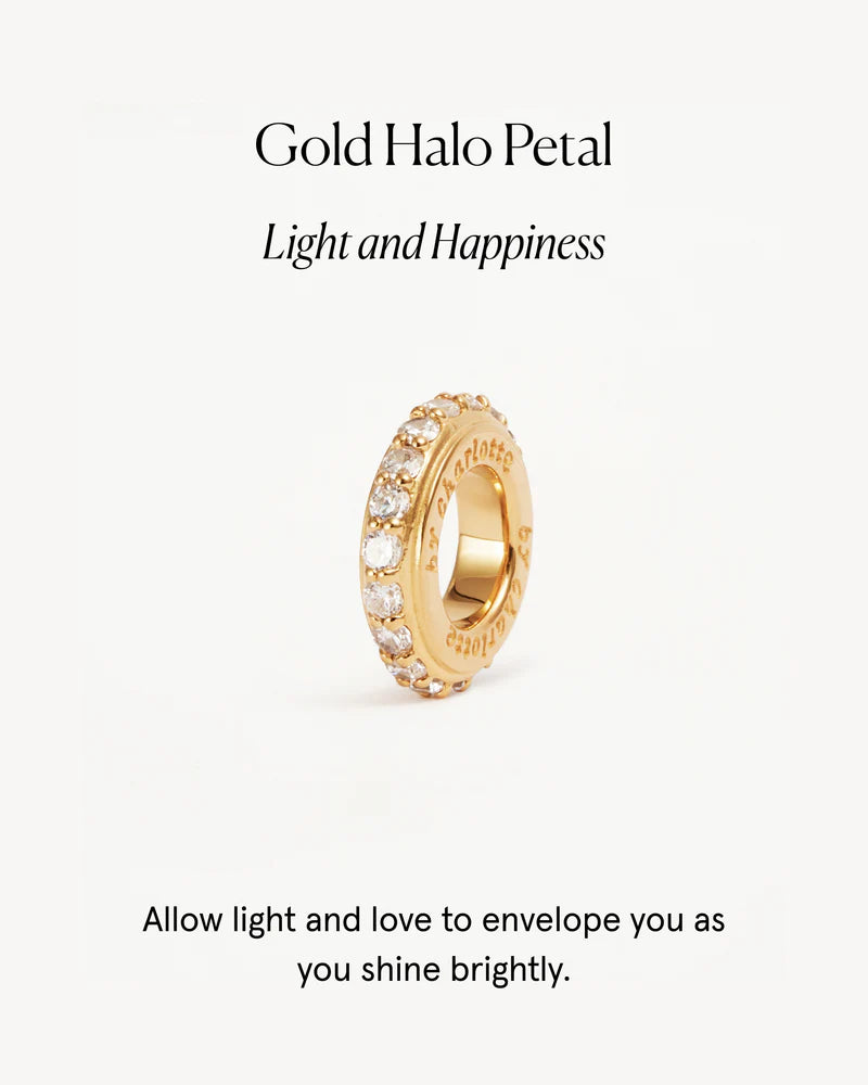 By Charlotte Halo Petal Charm - 18k Gold Vermeil