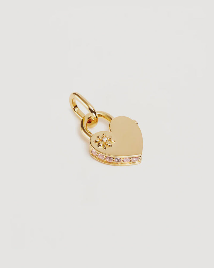 By Charlotte Connected Hearts Padlock Pendant - 18k Gold Vermeil