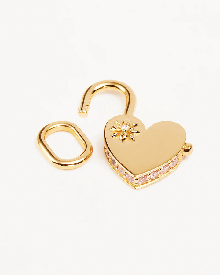 By Charlotte Connected Hearts Padlock Pendant - 18k Gold Vermeil