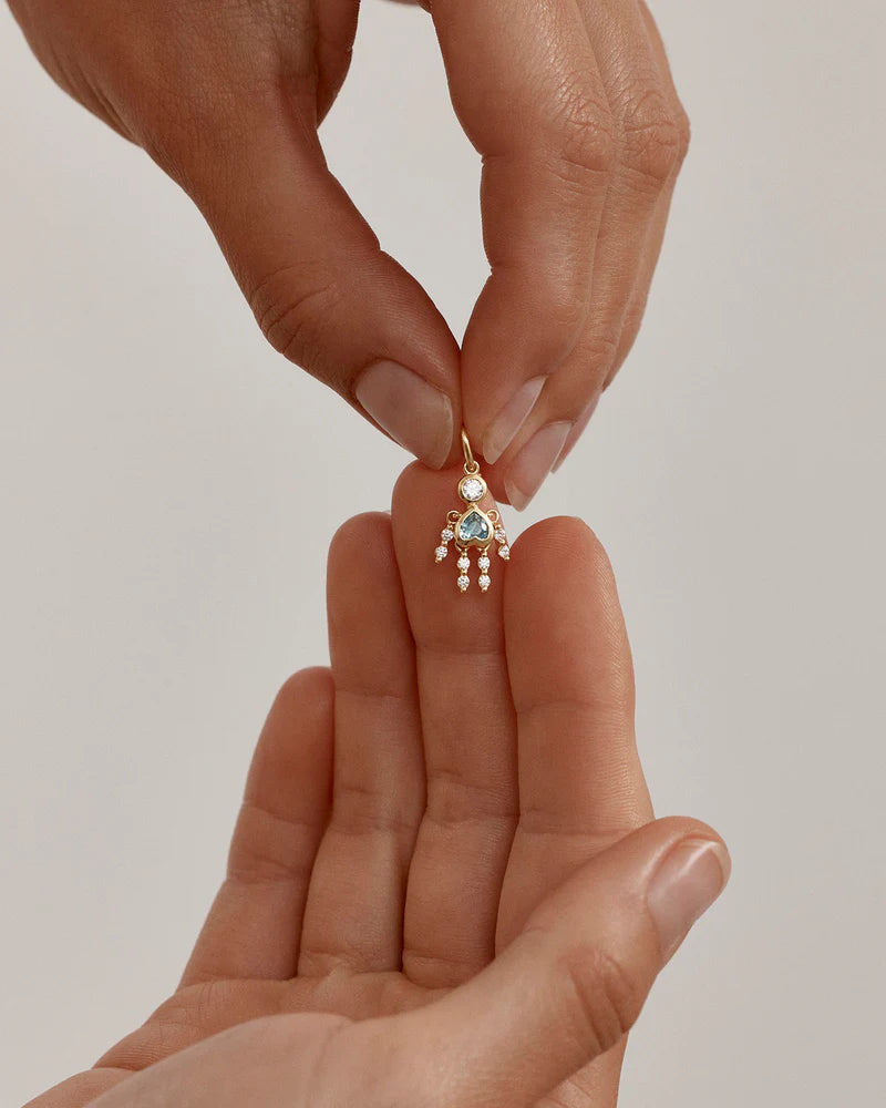 By Charlotte Tiny Dancer Pendant - Aquamarine