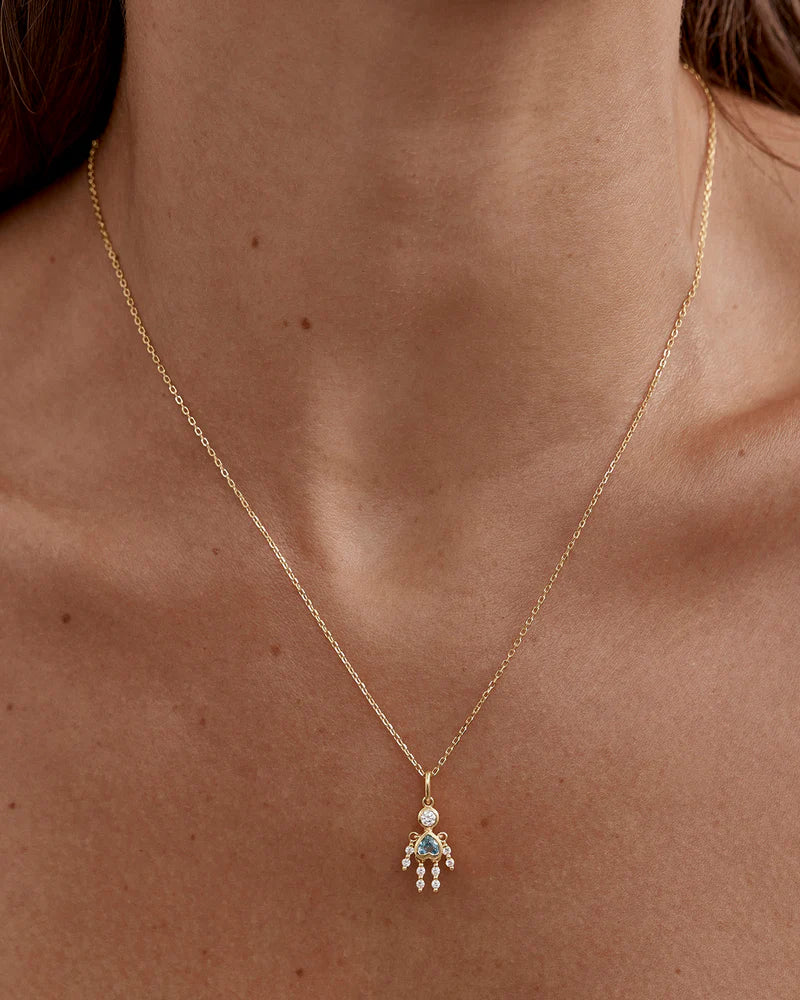 By Charlotte Tiny Dancer Pendant - Aquamarine