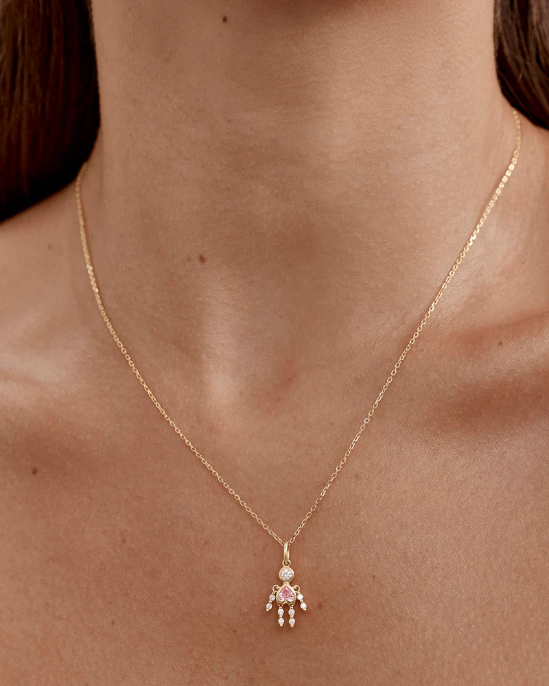 By Charlotte Tiny Dancer Pendant - Pink Crystal