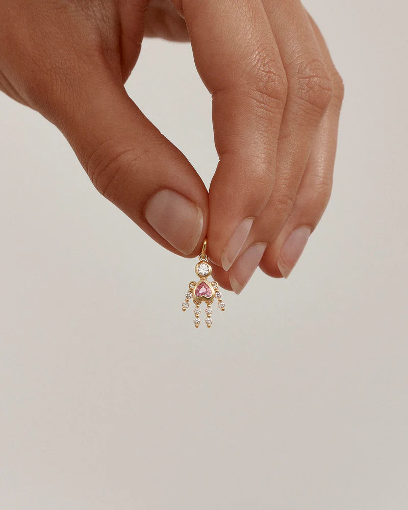 By Charlotte Tiny Dancer Pendant - Pink Crystal
