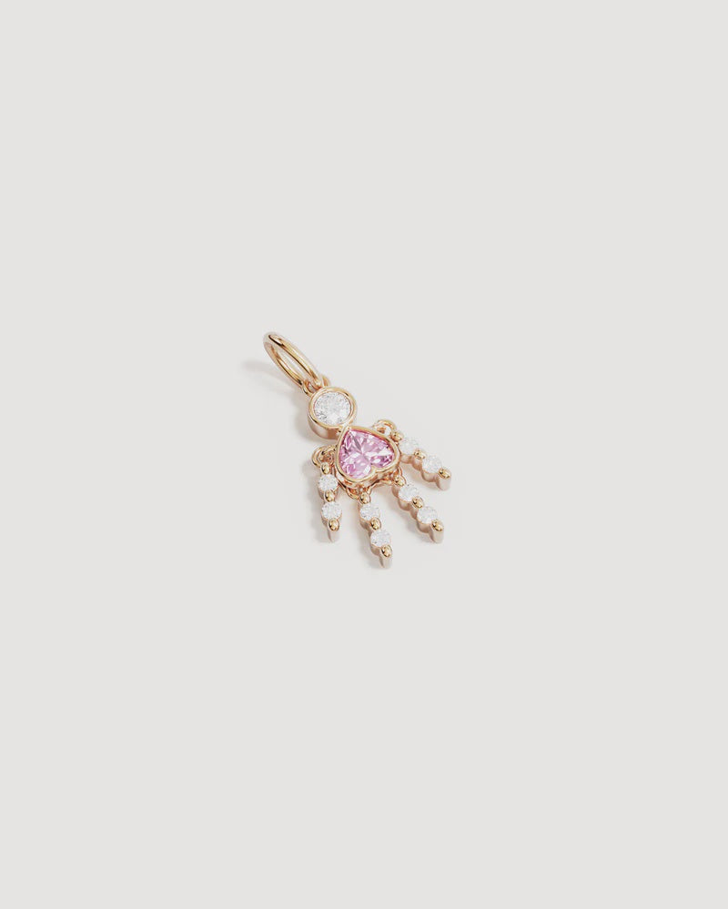 By Charlotte Tiny Dancer Pendant - Pink Crystal