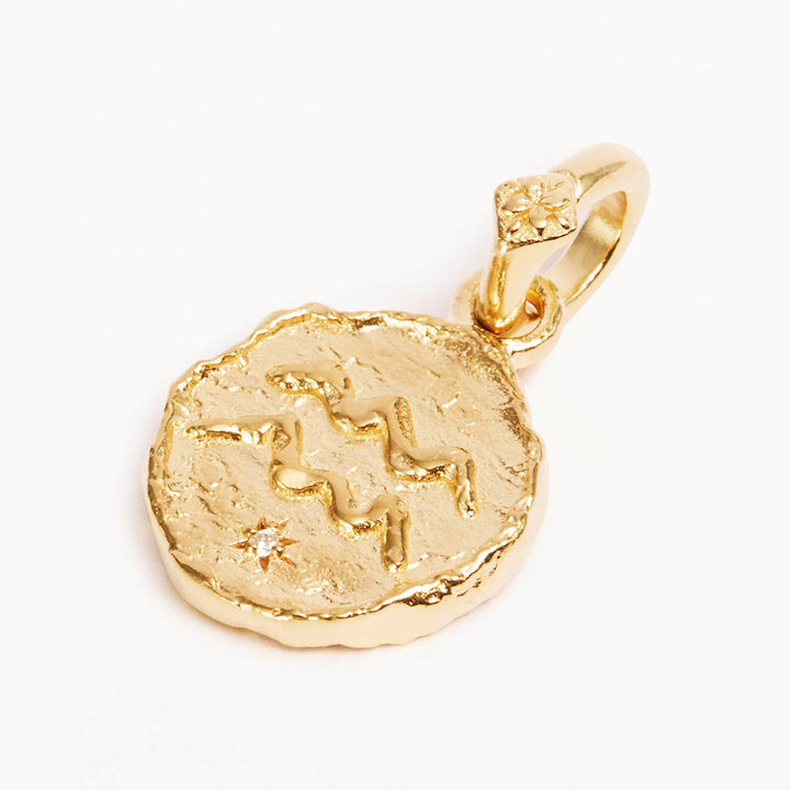 By Charlotte Love Cosmic Zodiac Reversible Annex Link Pendant - Aquarius - 18k Gold Vermeil