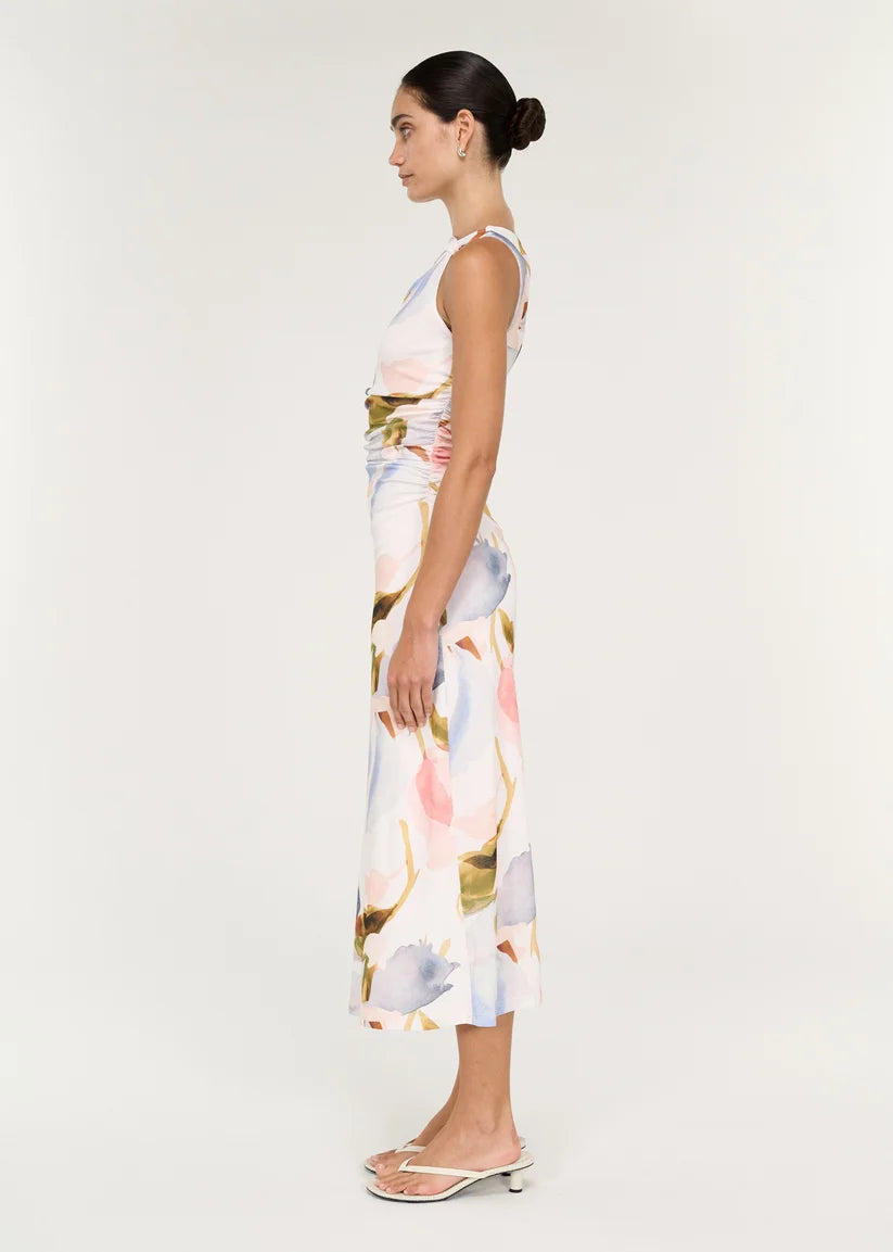 Staple The Label Valea Mesh Midi Dress - Watercolour Floral