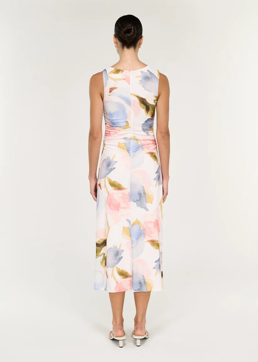 Staple The Label Valea Mesh Midi Dress - Watercolour Floral