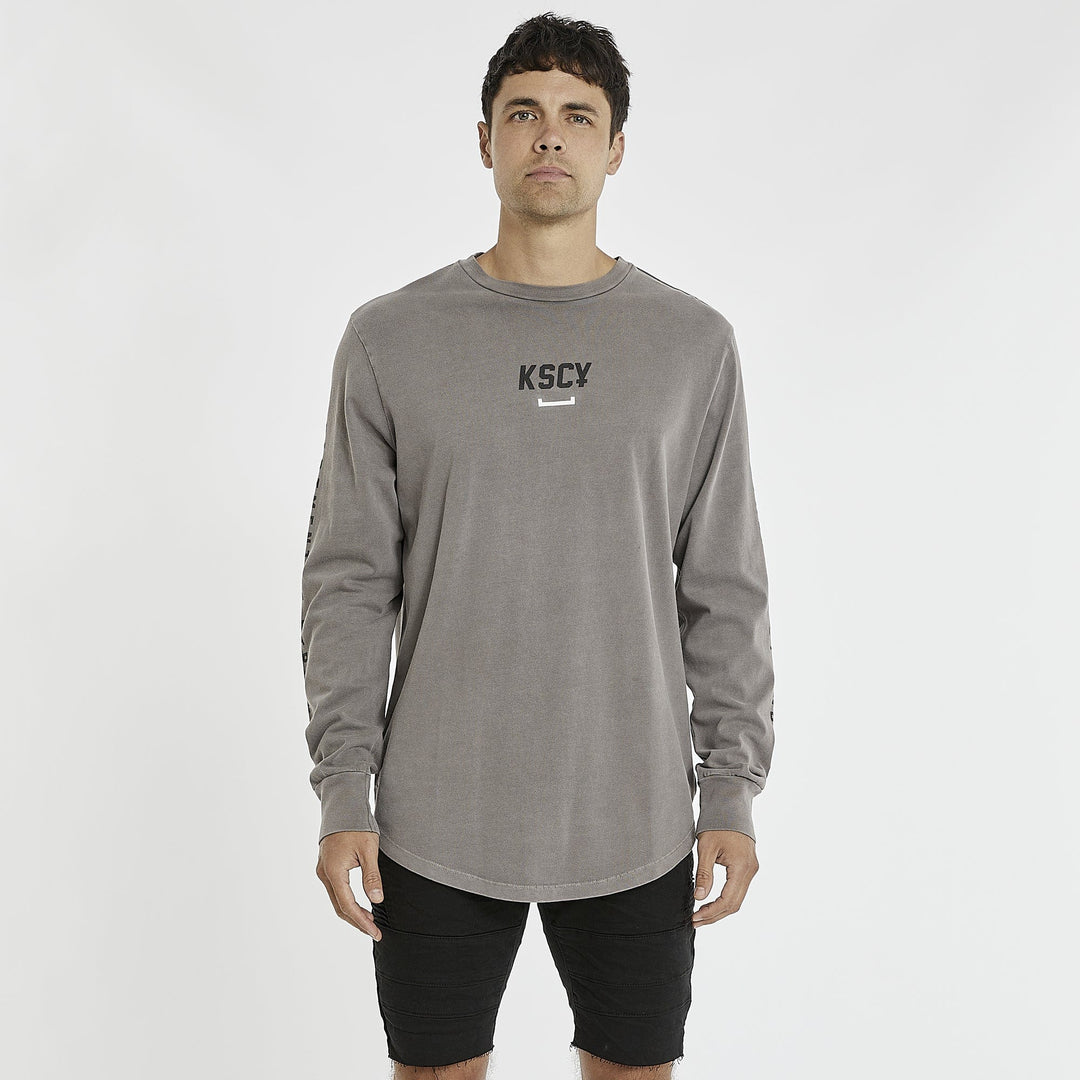 Kiss Chacey Portal Heavy Dual Curved Long Sleeve Tee - Pigment Iron