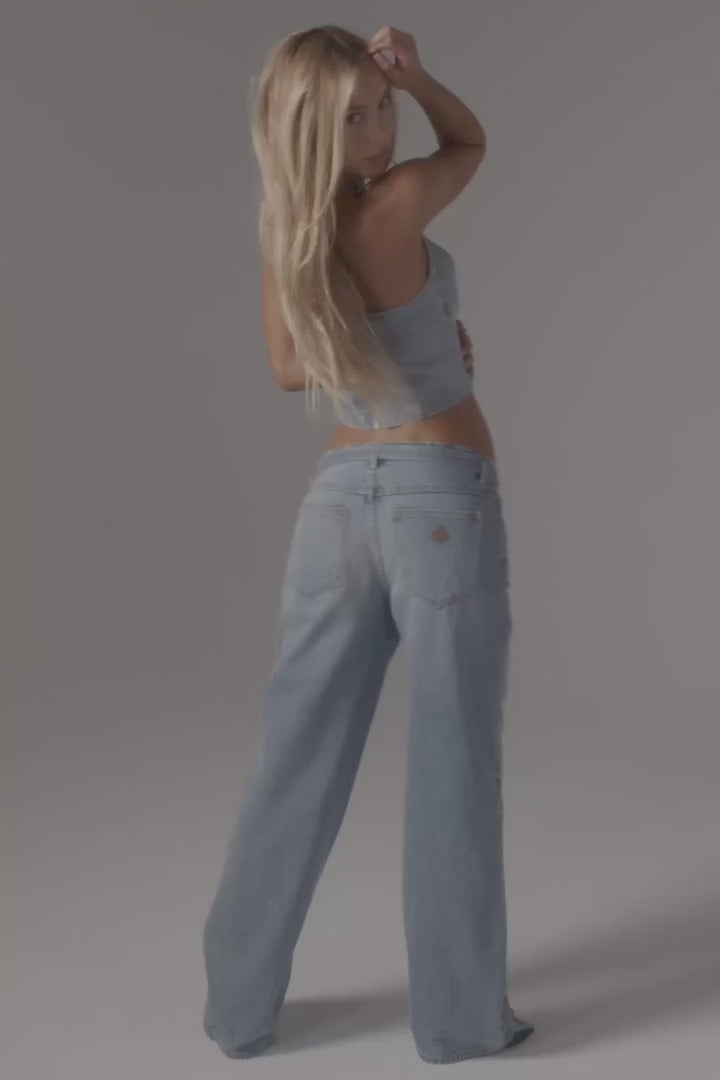 Abrand 99 Low Baggy Belt Jean - Liv - Light Vintage Indigo