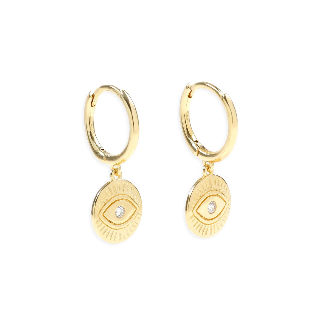 Arms Of Eve Protective Eye Gold Hoop Huggies