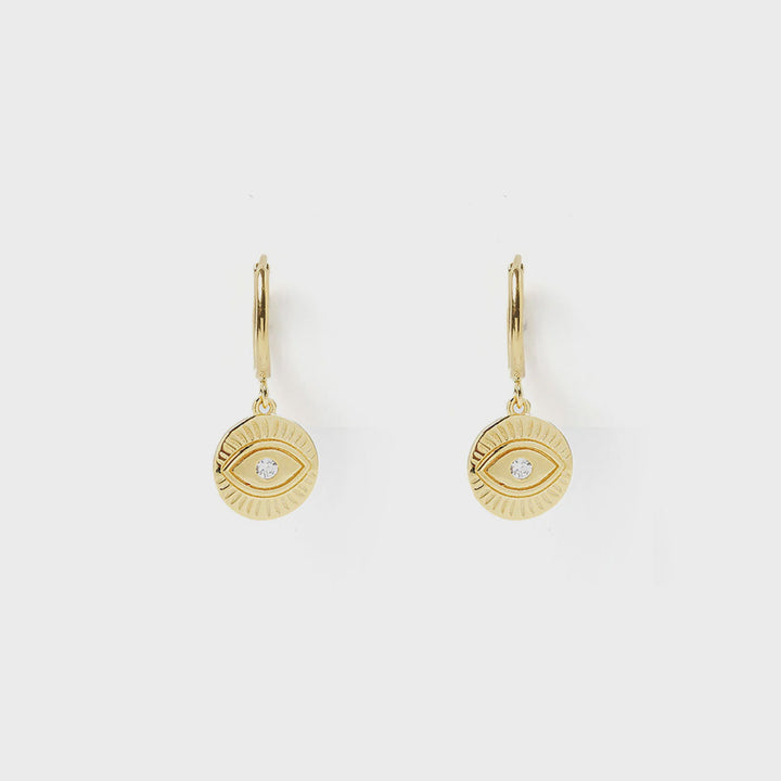 Arms Of Eve Protective Eye Gold Hoop Huggies
