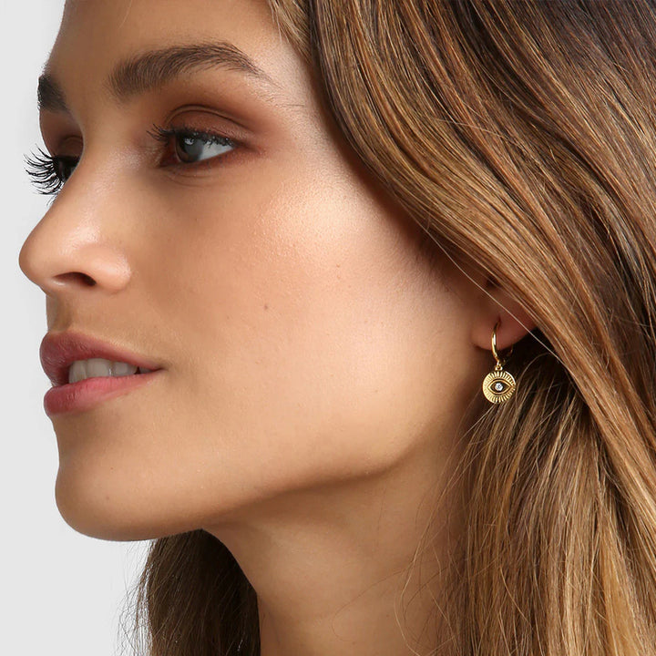 Arms Of Eve Protective Eye Gold Hoop Huggies
