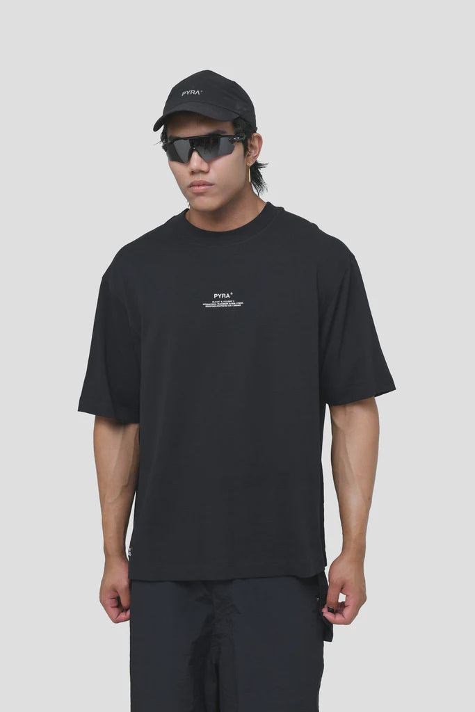 Pyra Stacked Box Logo Tee - Vintage Black