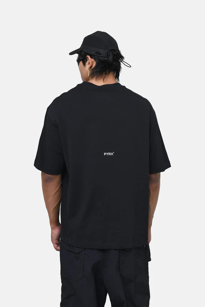 Pyra Stacked Box Logo Tee - Vintage Black