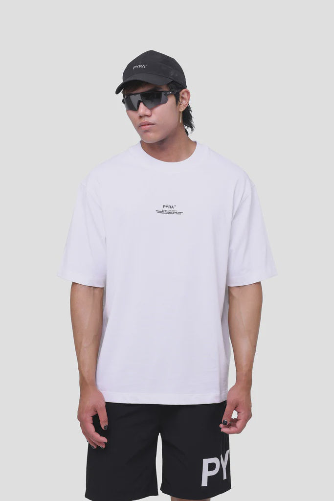 Pyra Stacked Box Logo Tee - White